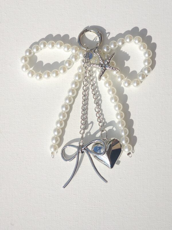 White Bow Bag Charm